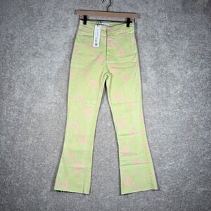 ZARA‎ Floral Print Hippy High Waisted Flare Jeans Lainey Wilson Women's 4 Pants